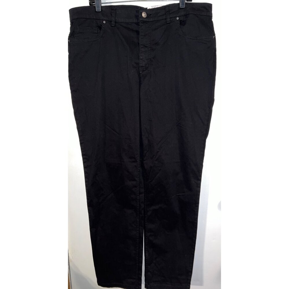 George Mens Black Pants 40x32 Waist/Length Cotton Blend